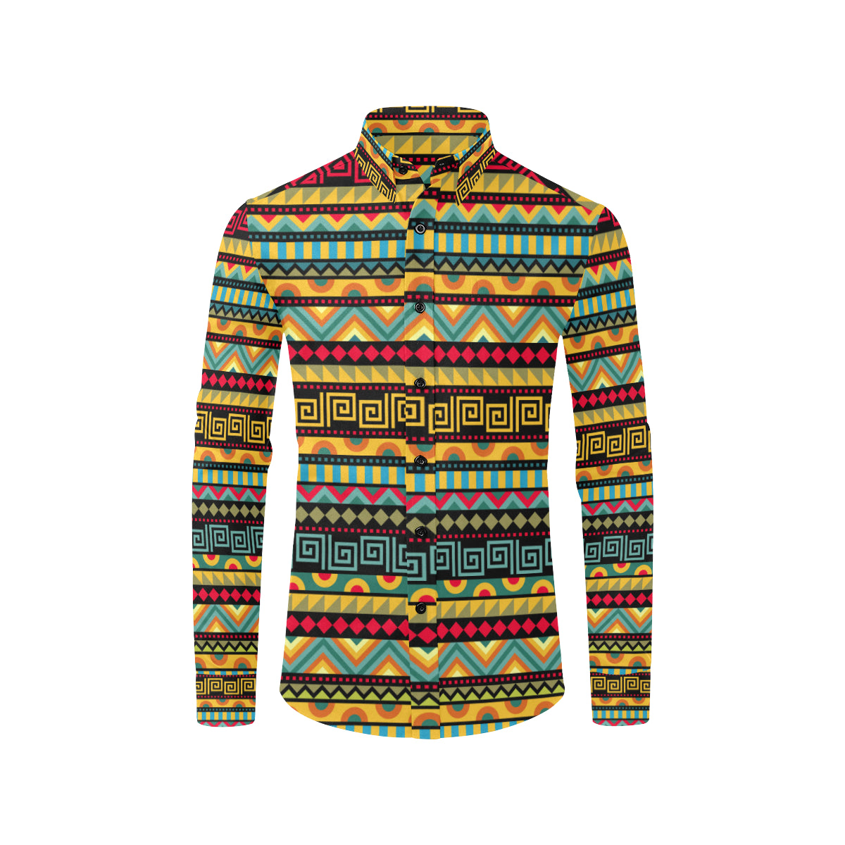 African Pattern Print Design 03 Men's Long Sleeve Shirt