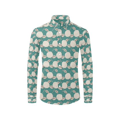 Hydrangea Pattern Print Design HD03 Men's Long Sleeve Shirt