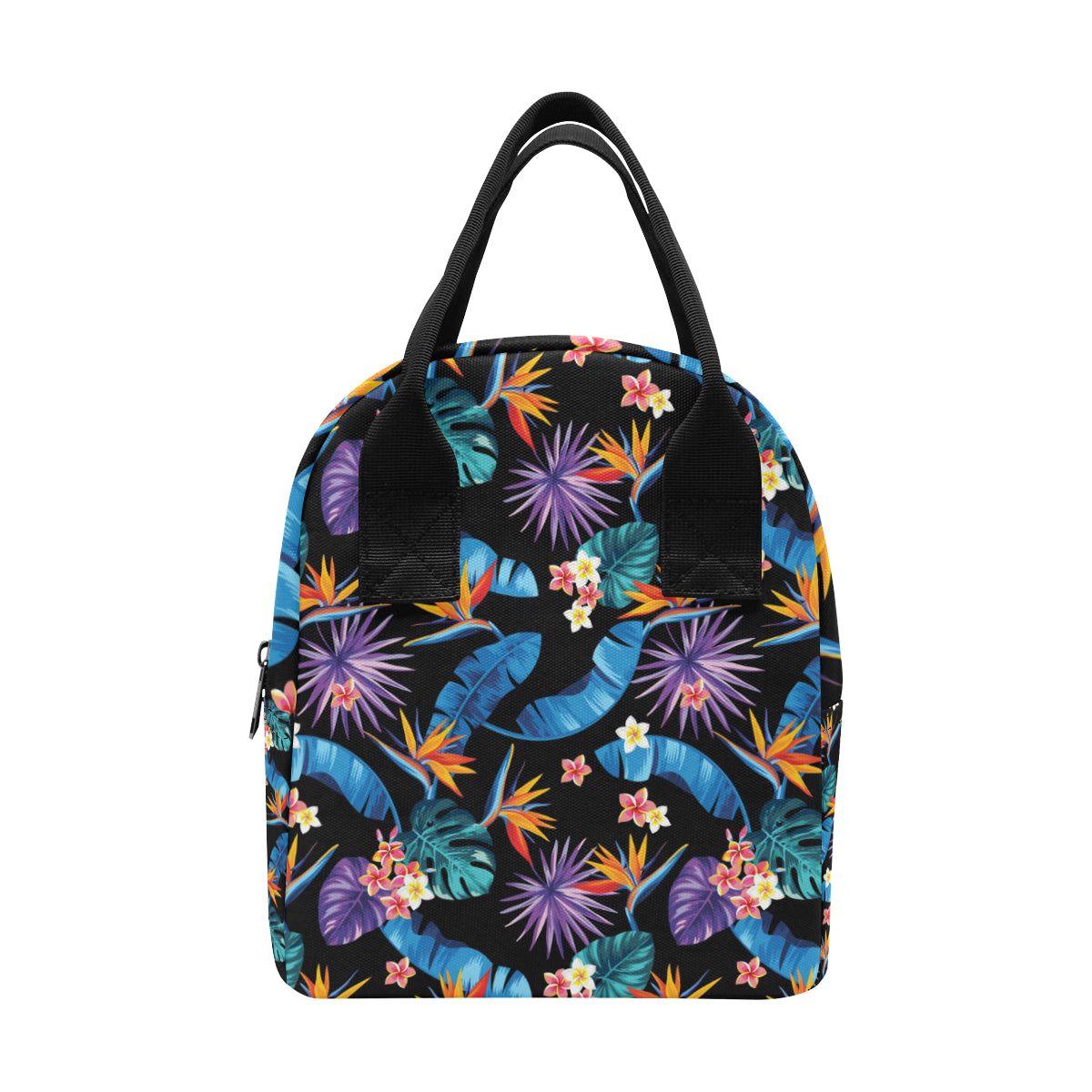 Tropical Flower Pattern Print Design TF018 Insulated Lunch Bag