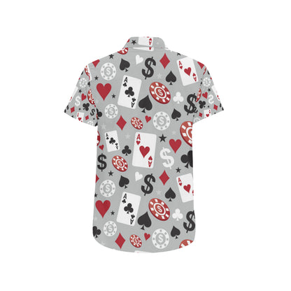 Casino Pattern Print Design 01 Men's Short Sleeve Button Up Shirt