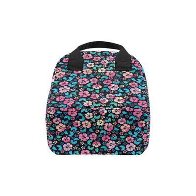 Pink Hibiscus Hawaiian Flower Insulated Lunch Bag