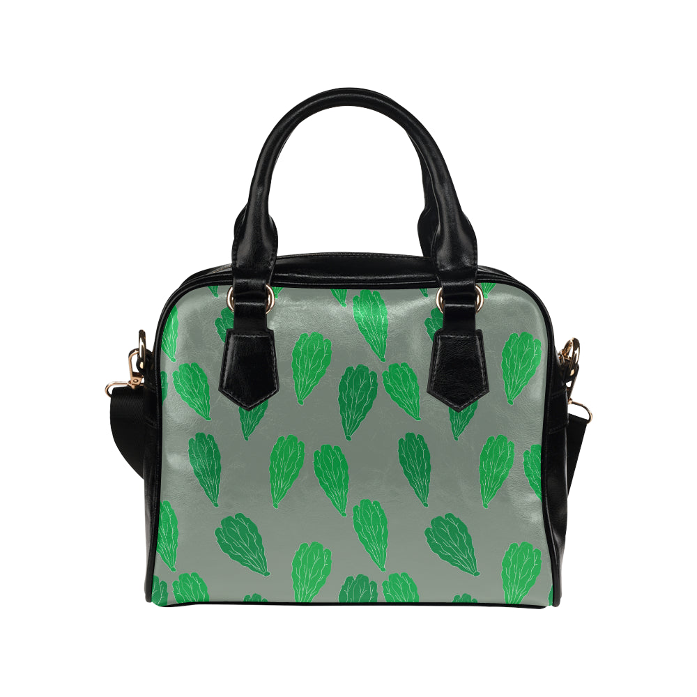 Lettuce Pattern Print Design 02 Shoulder Handbag