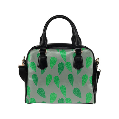 Lettuce Pattern Print Design 02 Shoulder Handbag