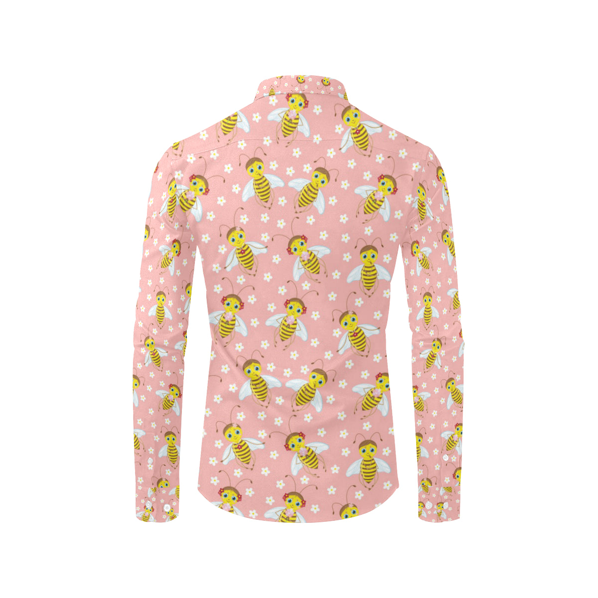 Bee Pattern Print Design BEE07 Men's Long Sleeve Shirt