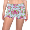 Rose Pink Pattern Print Design RO08 Yoga Shorts