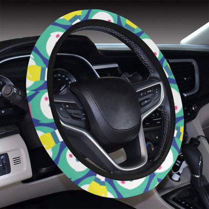 Bowling Pattern Print Design 04 Steering Wheel Cover with Elastic Edge