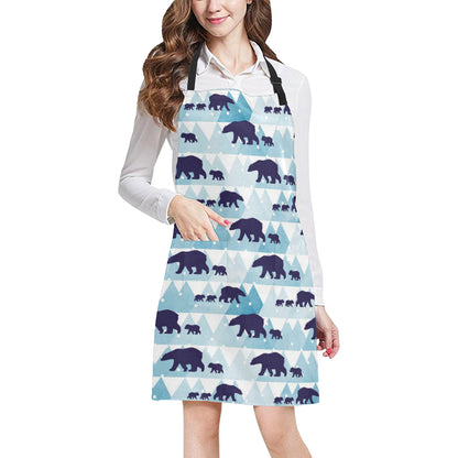 Bear Pattern Print Design BE01 Apron with Pocket
