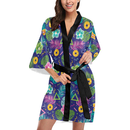 Hawaiian Themed Pattern Print Design H014 Women Kimono Robe