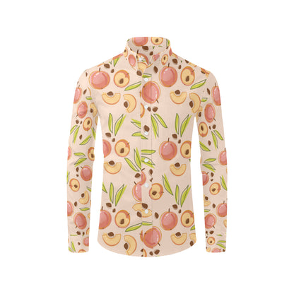 Peach Pattern Print Design A01 Men's Long Sleeve Shirt