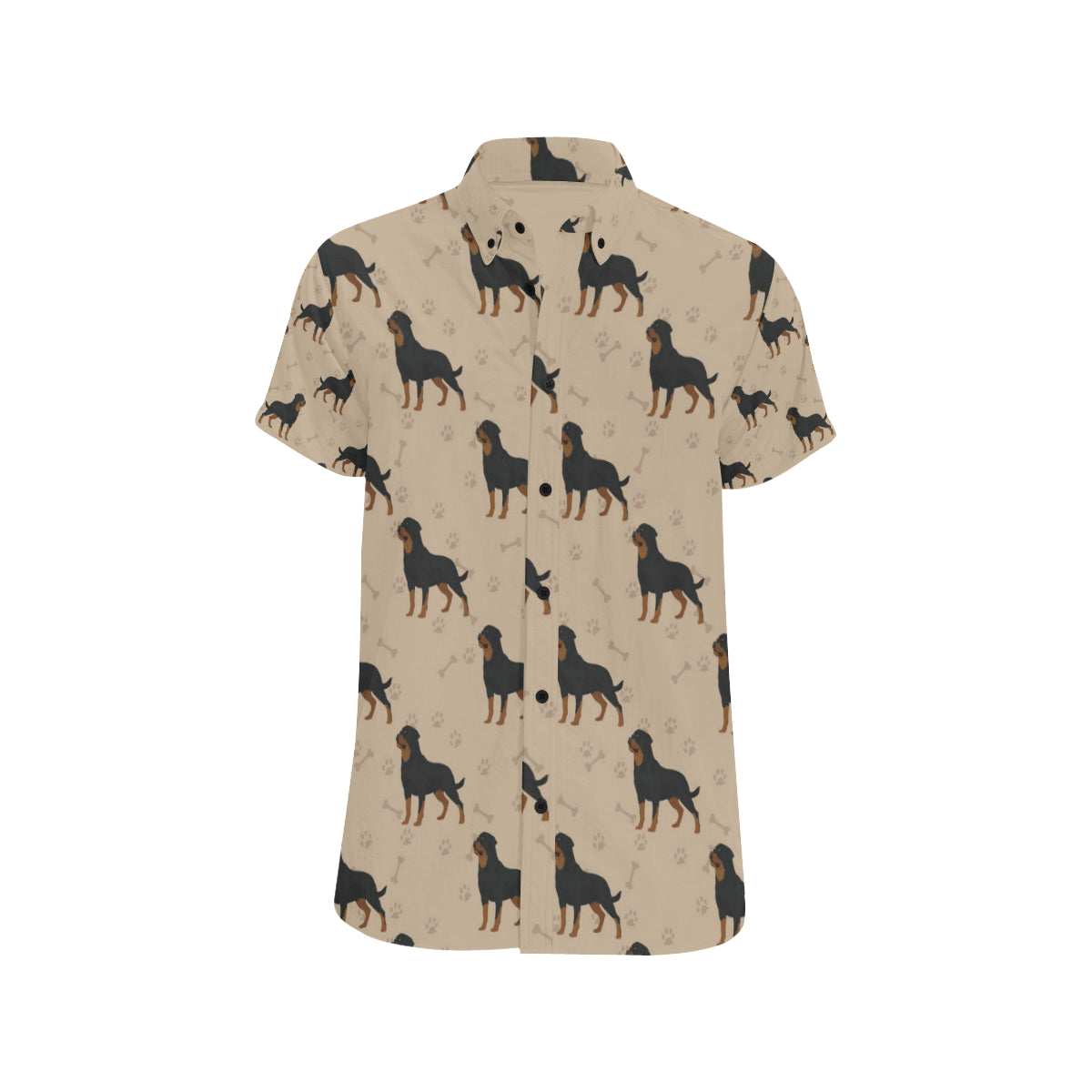 Rottweiler Pattern Print Design A01 Men's Short Sleeve Button Up Shirt