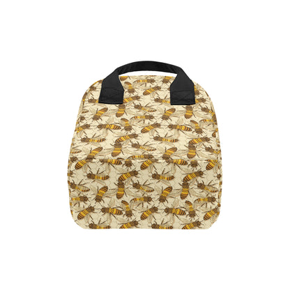 Bee Pattern Print Design BEE05 Insulated Lunch Bag