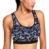 Lavender Dragonfly Pattern Print Design LV03 Sports Bra