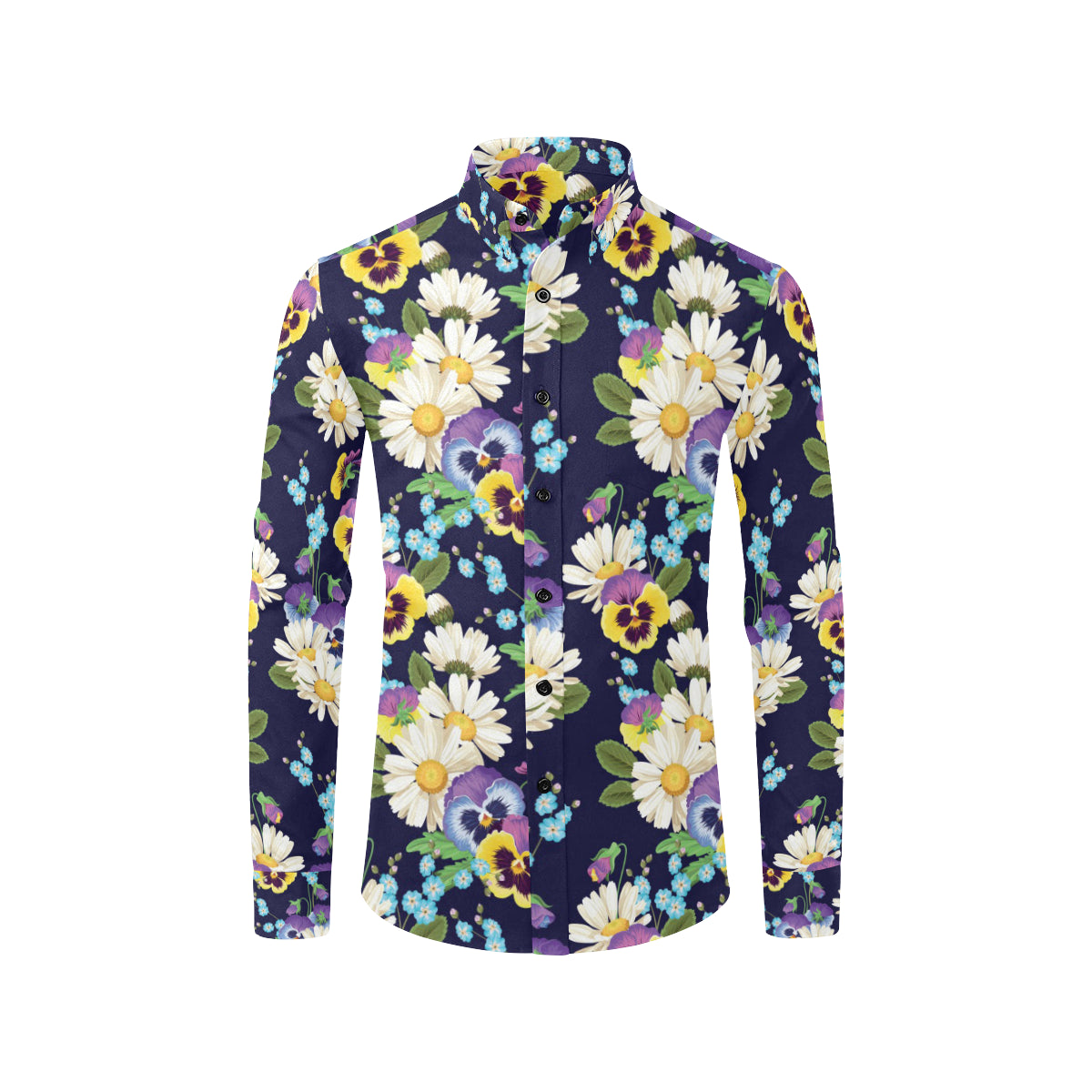 Pansy Pattern Print Design PS03 Men's Long Sleeve Shirt