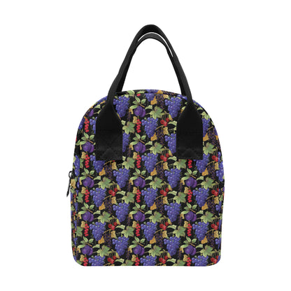 Grape Pattern Print Design GP05 Insulated Lunch Bag