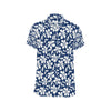 Hibiscus Pattern Print Design HB031 Men's Short Sleeve Button Up Shirt