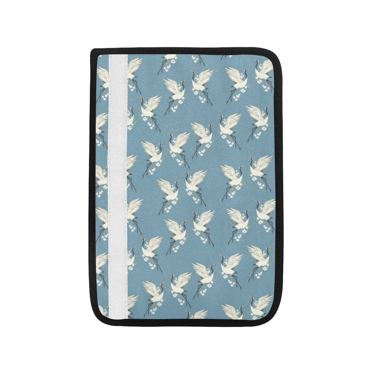 Crane Pattern Print Design 05 Car Seat Belt Cover