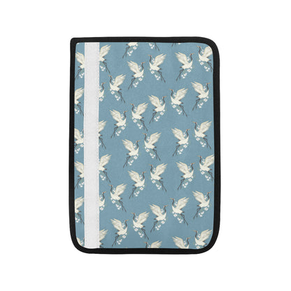 Crane Pattern Print Design 05 Car Seat Belt Cover