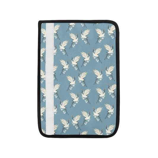 Crane Pattern Print Design 05 Car Seat Belt Cover
