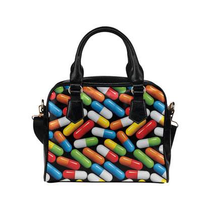 Pill Pattern Print Design A02 Shoulder Handbag
