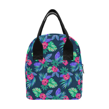Tropical Flower Pattern Print Design TF09 Insulated Lunch Bag