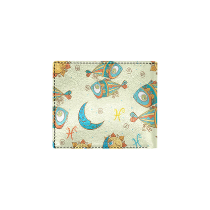 Pisces Pattern Print Design A03 Men's ID Card Wallet