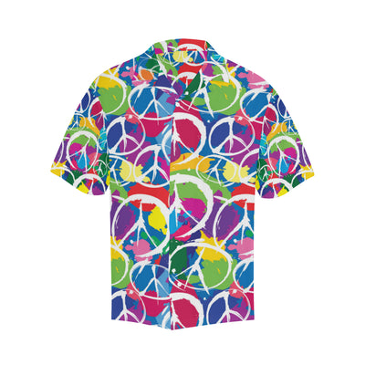 Peace Sign Colorful Pattern Print Design A02 Men's Hawaiian Shirt