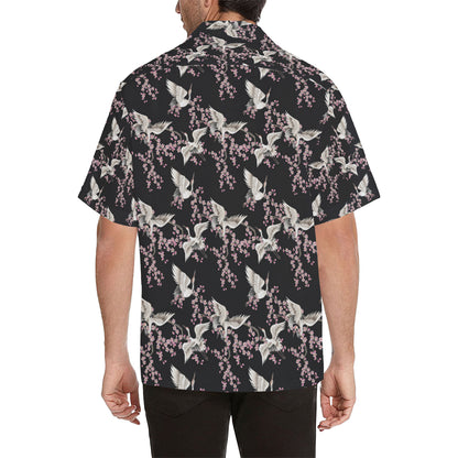 Crane Pattern Print Design 01 Men's Hawaiian Shirt