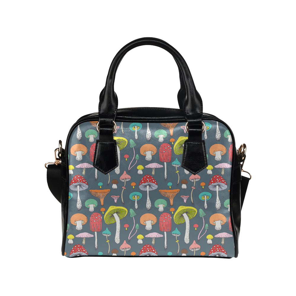 Mushroom Pattern Print Design A03 Shoulder Handbag