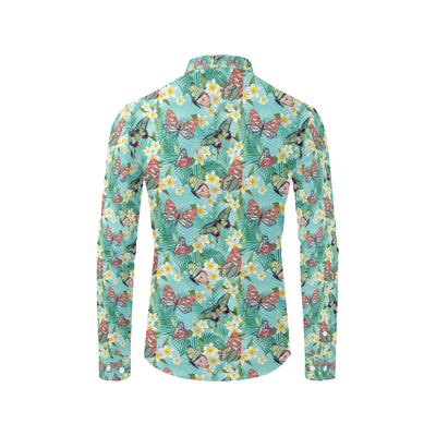 Butterfly Pattern Print Design 09 Men's Long Sleeve Shirt