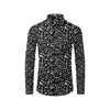 Music Note Black white Themed Print Men's Long Sleeve Shirt