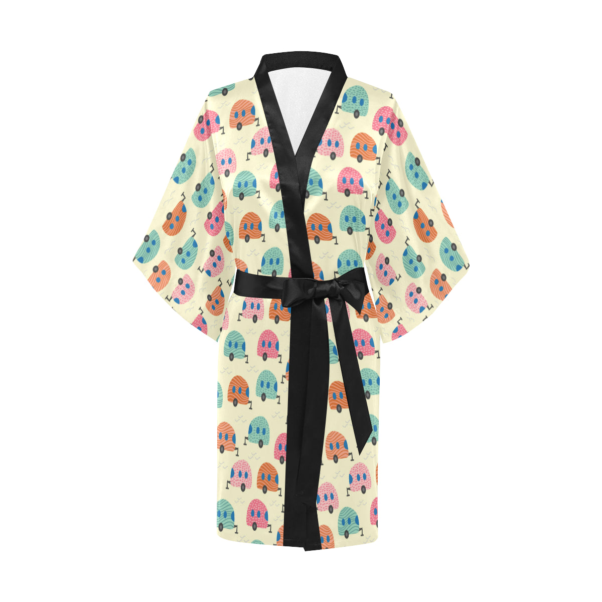 Camper Pattern Print Design 06 Women's Short Kimono