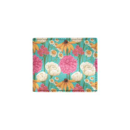 Summer Floral Pattern Print Design SF07 Men's ID Card Wallet