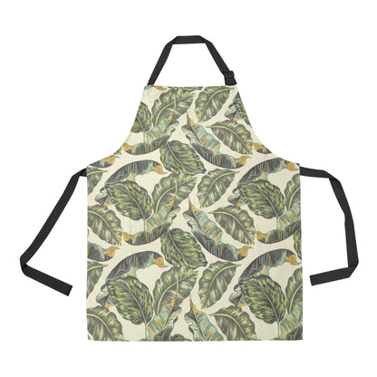 Banana Leaf Pattern Print Design BL08 Apron with Pocket