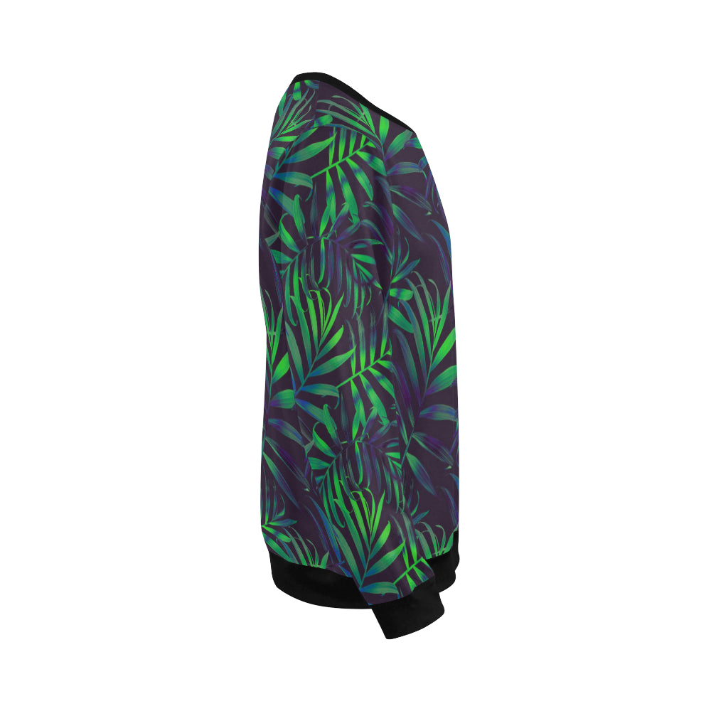 Palm Leaves Pattern Print Design PL01 Men Long Sleeve Sweatshirt