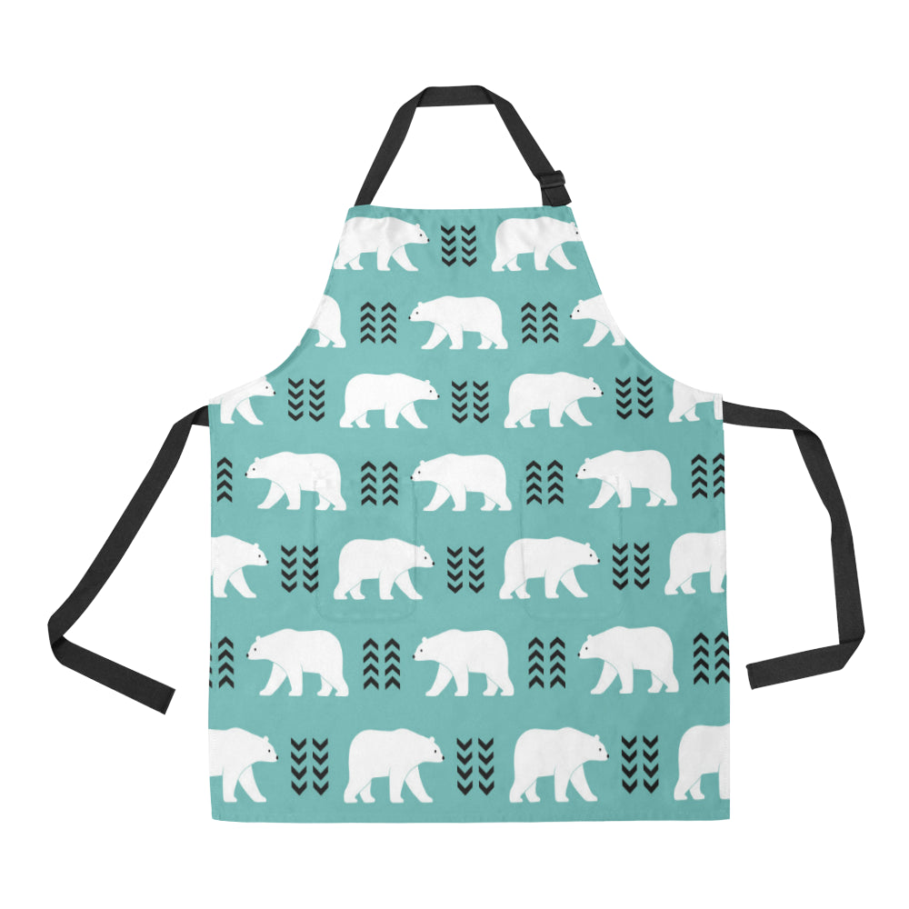 Polar Bear Pattern Print Design A05 Apron with Pocket