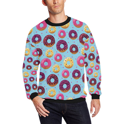 Donut Pattern Print Design DN07 Men Long Sleeve Sweatshirt