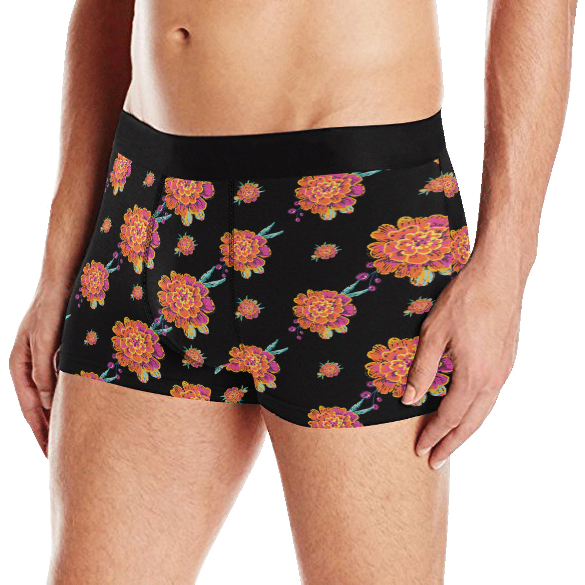 Marigold Pattern Print Design 01 Men's Boxer Briefs