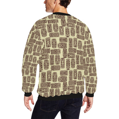 Tiki Brown Symbol Print Men Long Sleeve Sweatshirt