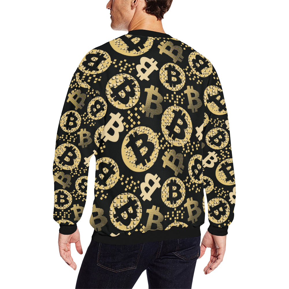 Bitcoin Pattern Print Design DO06 Men Long Sleeve Sweatshirt