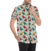 Birds Pattern Print Design 04 Men's Short Sleeve Button Up Shirt