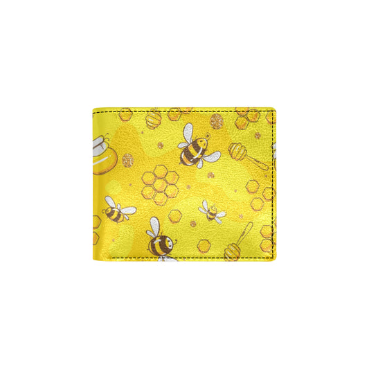 Bee Pattern Print Design BEE01 Men's ID Card Wallet