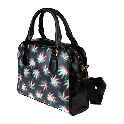 Pot Leaf Pattern Print Design A01 Shoulder Handbag