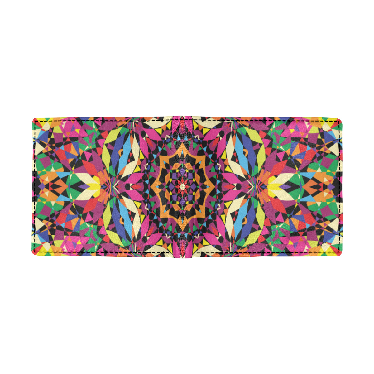 Kaleidoscope Pattern Print Design 02 Men's ID Card Wallet