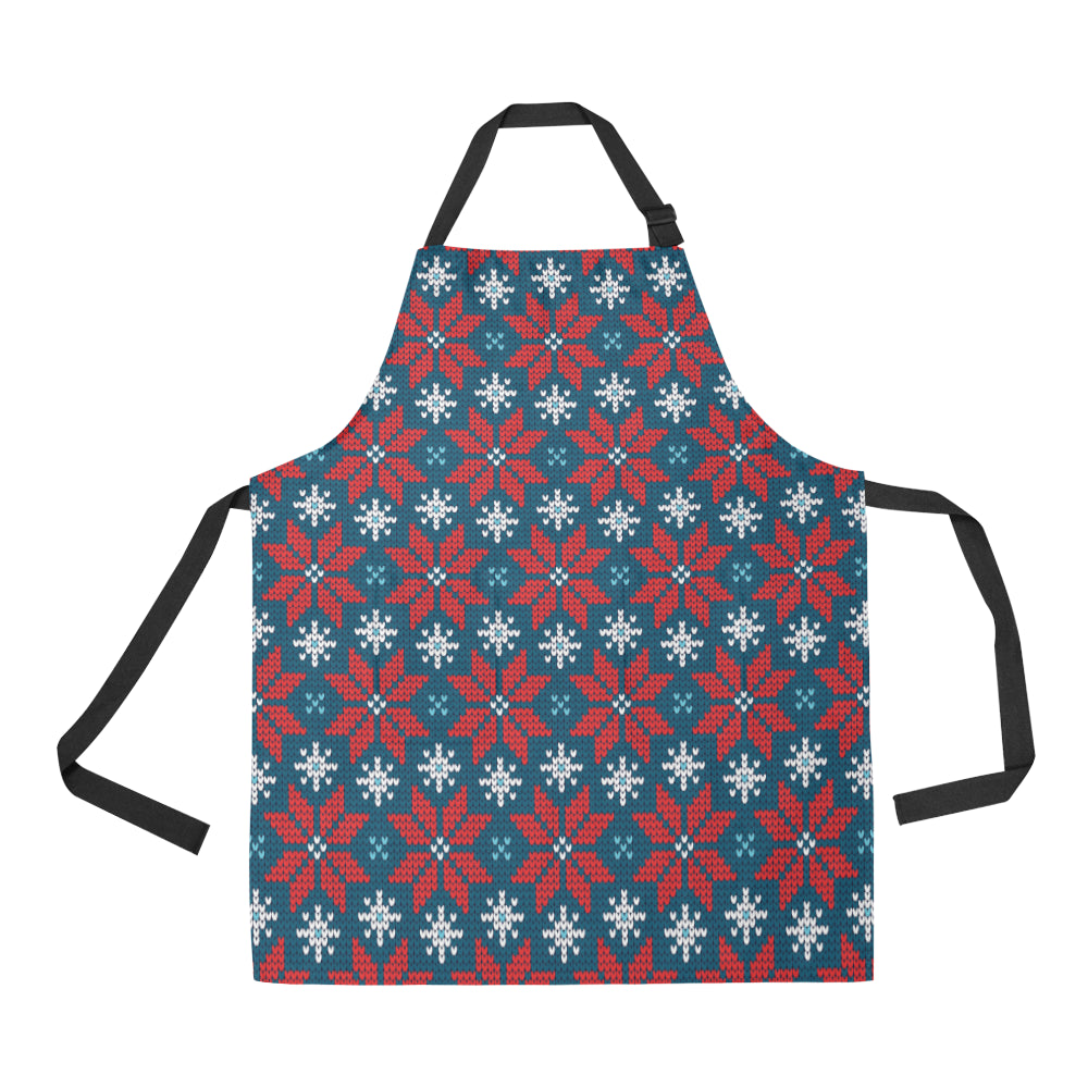 Poinsettia Pattern Print Design A02 Apron with Pocket