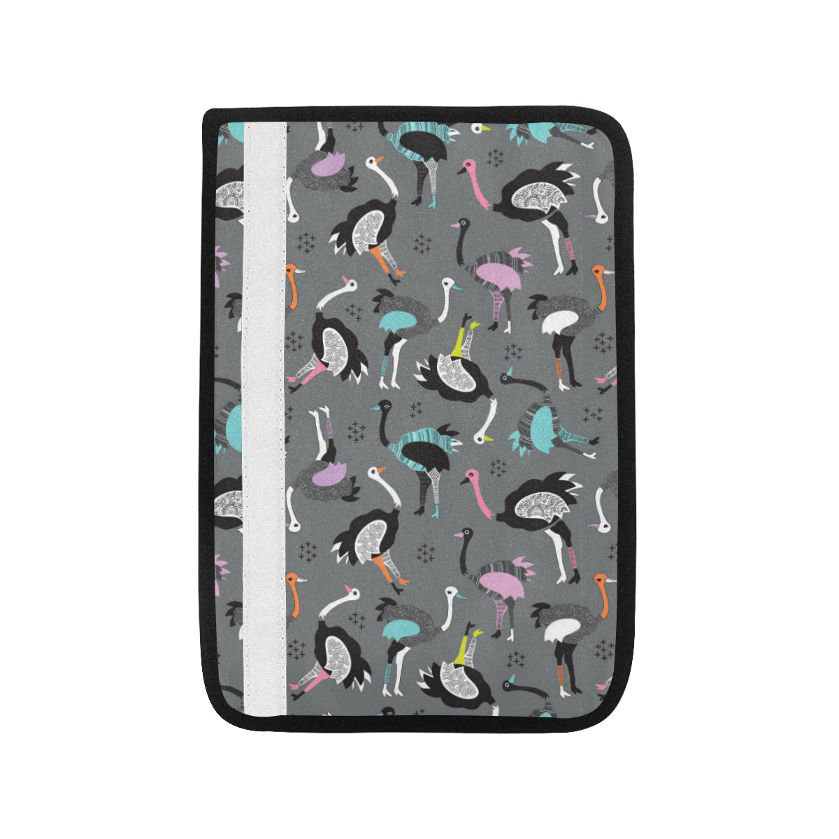 Ostrich Pattern Print Design 01 Car Seat Belt Cover