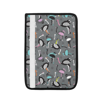 Ostrich Pattern Print Design 01 Car Seat Belt Cover