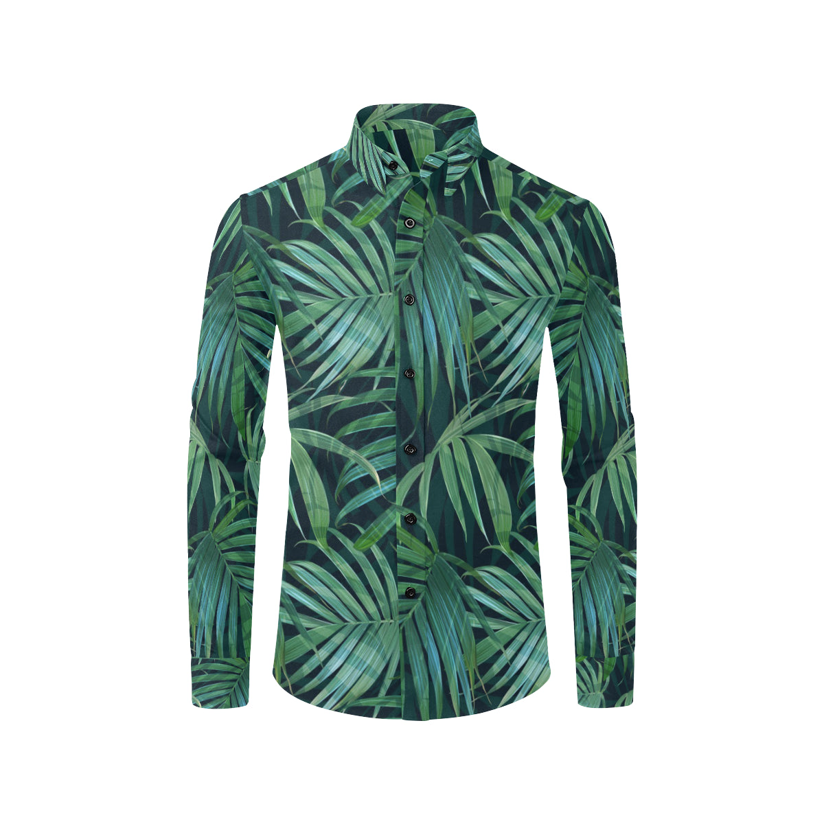 Tropical Flower Pattern Print Design TF011 Men's Long Sleeve Shirt