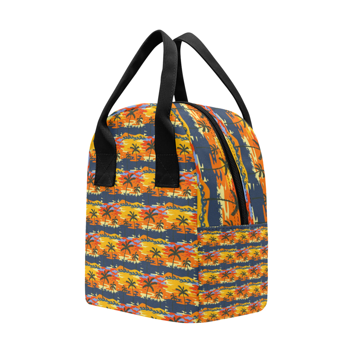 Palm Tree Pattern Print Design PT010 Insulated Lunch Bag