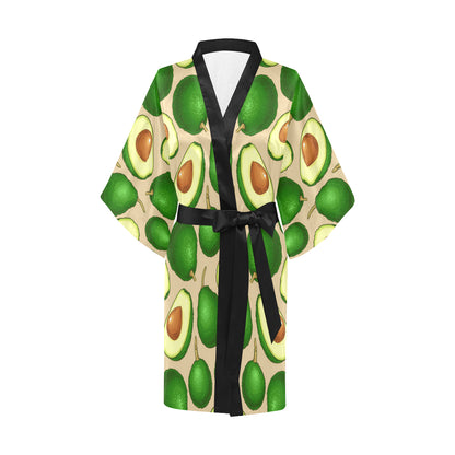 Avocado Pattern Print Design AC010 Women's Short Kimono