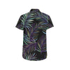 Tropical Palm Leaves Pattern Brightness Men's Short Sleeve Button Up Shirt